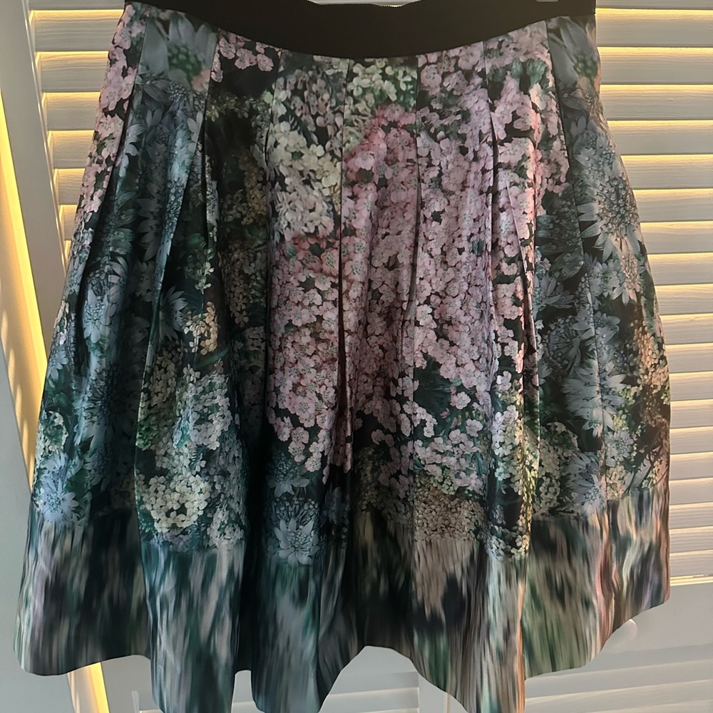 Ted Baker Black and Pink Floral Skirt